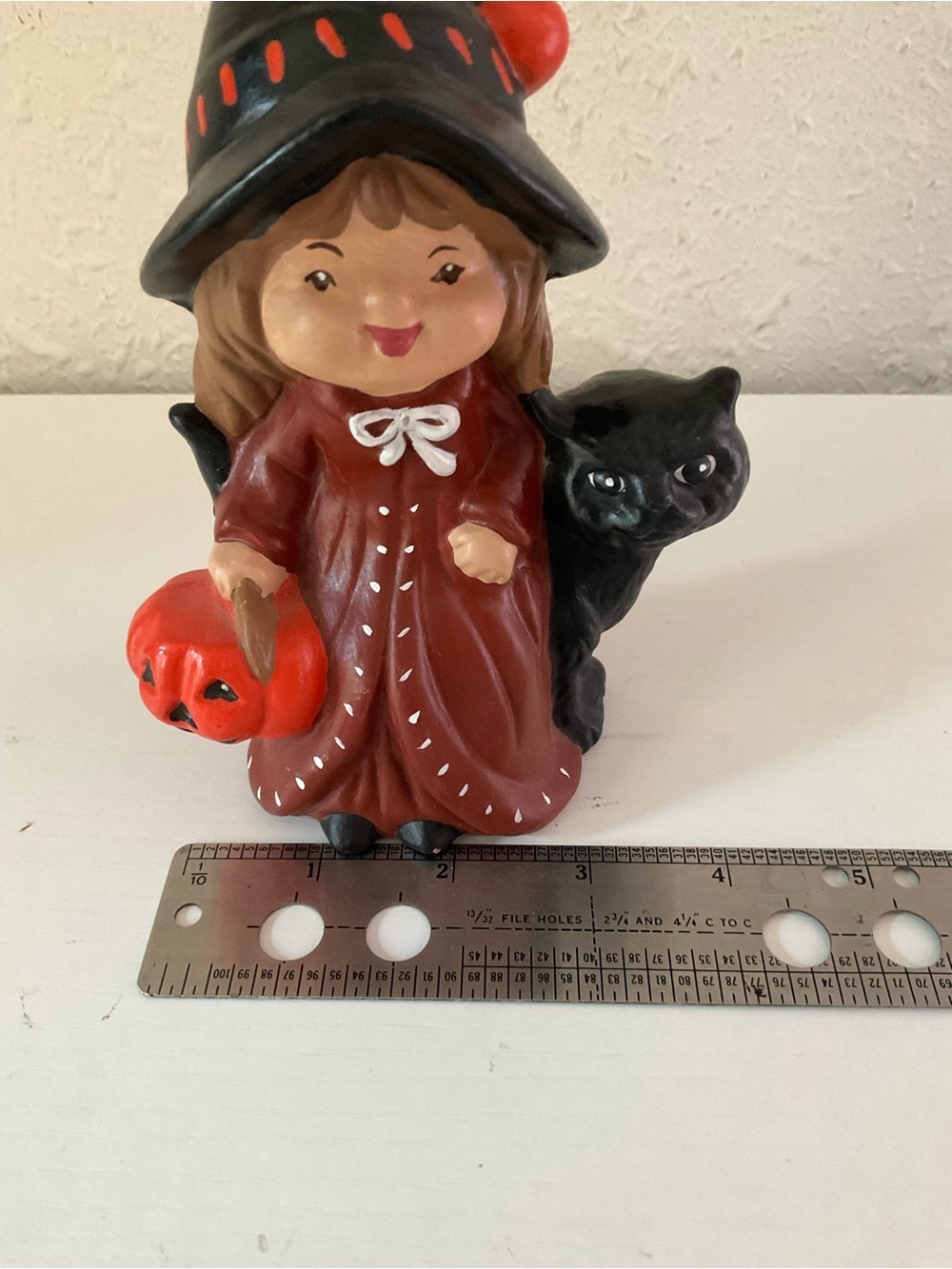 Vintage Halloween Witch Pumpkin Cat Ceramic - Picture 3 of 4